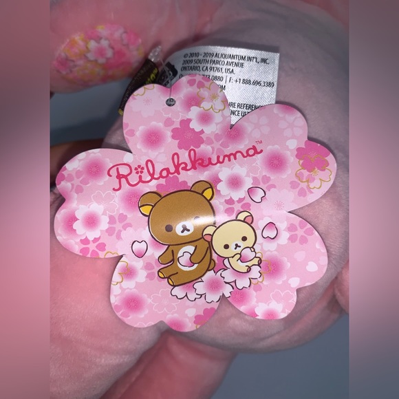 Pink Mochi Rilakkuma Bear Squishy Plush Stuffed Animal - Picture 5 of 5